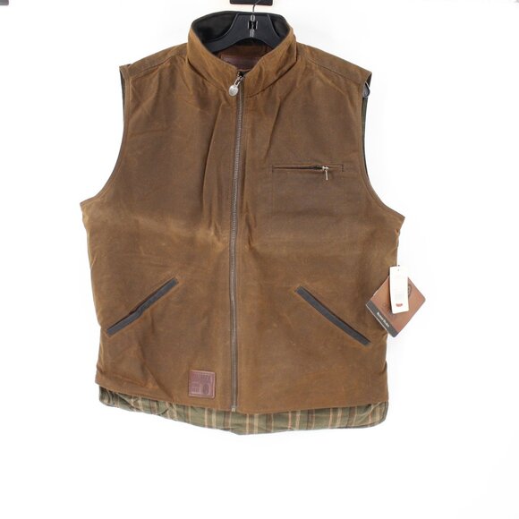 NEW Outback Trading Vest Mens L Sawbuck Waterproof Cotton Western Oilskin Bronze - Picture 1 of 15